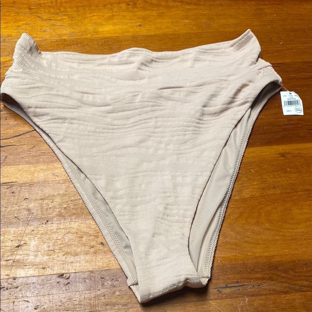 Aerie Ribbed Cheeky Bikini Bottom in Tan